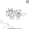 Cat And Dog Superheroes Coloring Pages