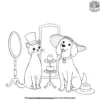 Cat And Dog With Hat Coloring Pages