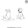 Cat And Dog Yoga Poses Coloring Pages