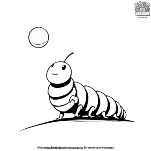 Caterpillar With Ball Coloring Pages