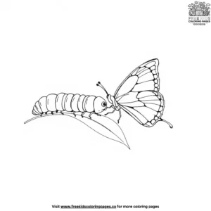 Caterpillar and Butterfly Coloring Pages