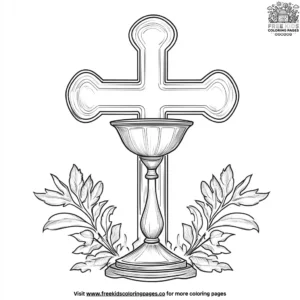 Chalice and Cross Coloring Pages