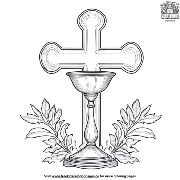 Chalice and cross coloring pages