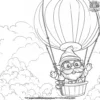 Cheerful Gnome in a Hot Air Balloon Coloring Pages