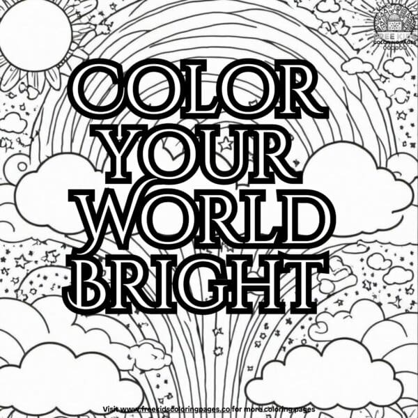 Cheerful rainbows coloring pages