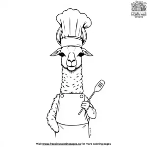 Chef Llama Coloring Pages