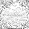 Cherry Blossom Bliss Coloring Pages