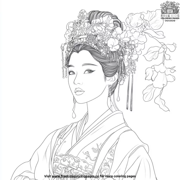 Chinese princess coloring pages