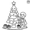 Christmas Tree Decorating Coloring Pages