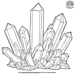 Clear Crystal Cluster Coloring Pages