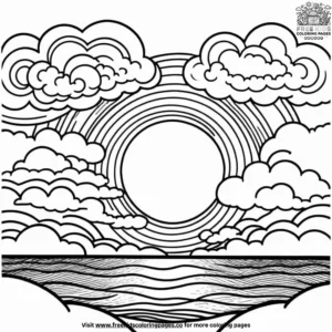 Cloud Dance Sunset Coloring Pages