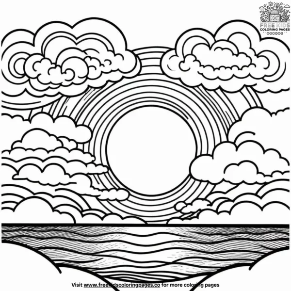 Cloud dance sunset coloring pages