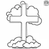 Cloud and Cross Coloring Pages