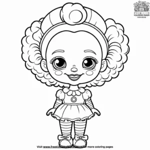 Clown Doll with a Round Nose Coloring Pages