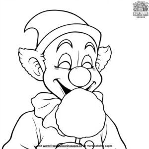 Clown Holding a Cotton Candy Coloring Pages