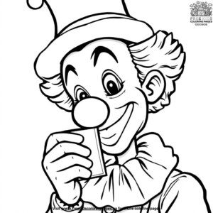 Clown Holding a Ticket Coloring Pages