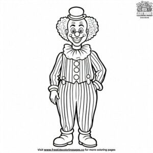 Clown in Striped Pants Coloring Pages