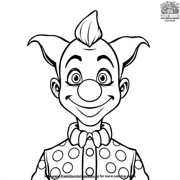 Clown in a polka dot shirt coloring pages