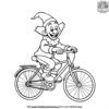 Clown with a Bicycle Coloring Pages