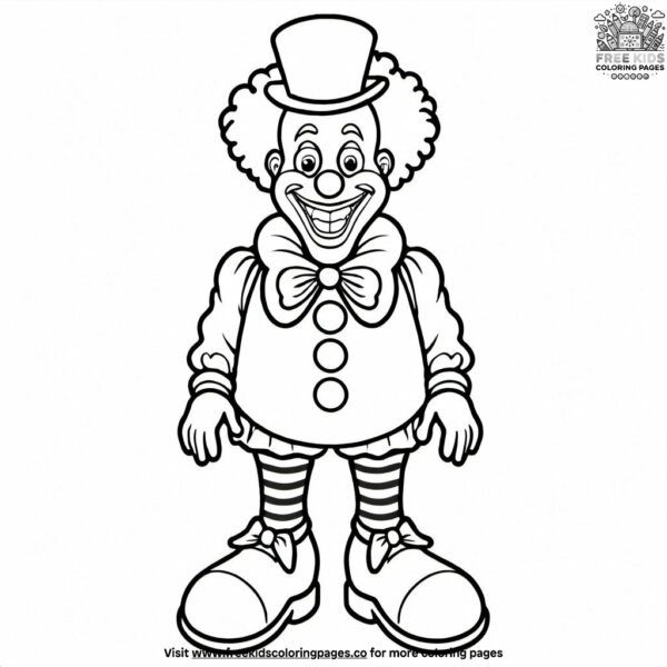 Clown with a big clown shoe coloring pages