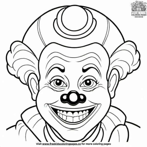 Clown with a big smile coloring pages