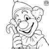 Clown with a Candy Cane Coloring Pages