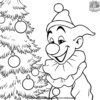 Clown with a Christmas Tree Coloring Pages