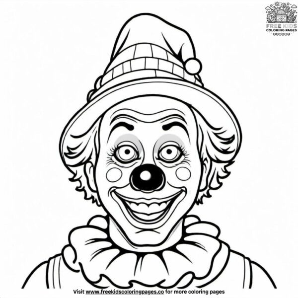 Clown with a hat coloring pages