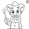 Clown with a Magic Wand Coloring Pages