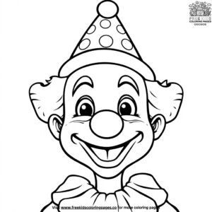 Clown with a Party Hat Coloring Pages