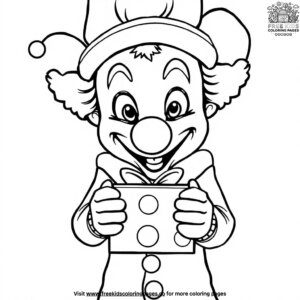 Clown with a Surprise Box Coloring Pages