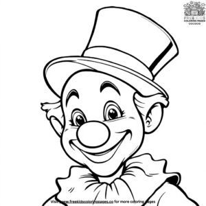 Clown with a Top Hat Coloring Pages