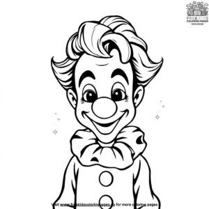 Clown with a Wig Coloring Pages