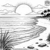 Coastal Sunset Coloring Pages