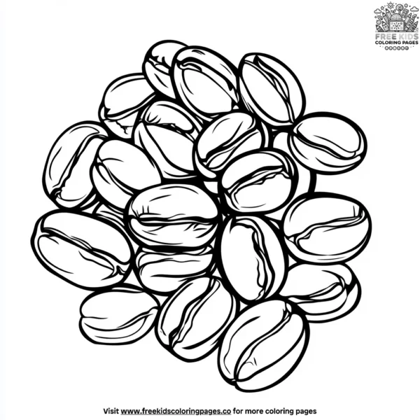 Coffee beans coloring pages