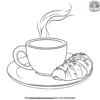 Coffee and Croissants Coloring Pages