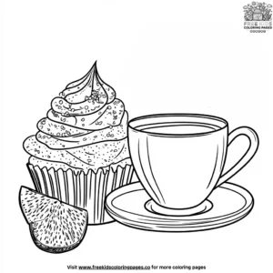 Coffee and Cupcake Delight Coloring Pages