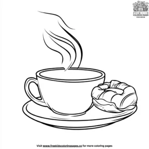 Coffee and Pastry Party Coloring Pages