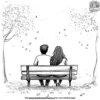 Couple Sitting in Park Coloring Pages