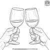 Couple's Glasses of Wine Coloring Pages