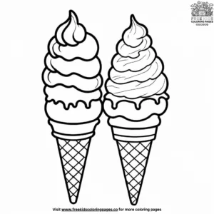 Couple’s Ice Cream Cones Coloring Pages