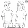 Couple's Matching T Shirts Coloring Pages