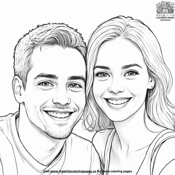 Couple's portrait coloring pages