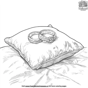 Couples ring on Pillow Coloring Pages