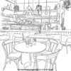 Cozy Coffee Shop Coloring Pages