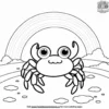 Crab And Rainbow Coloring Pages