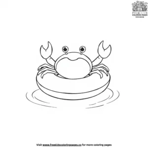 Crab in Pool Coloring Pages