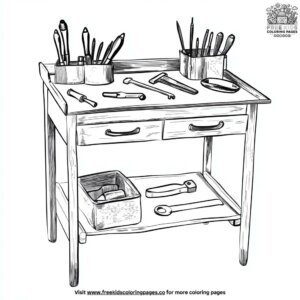 Crafty Tool Table Coloring Pages