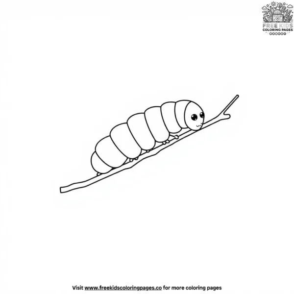 Crawling caterpillar coloring pages