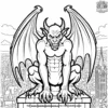 Creepy Gargoyle Coloring Pages